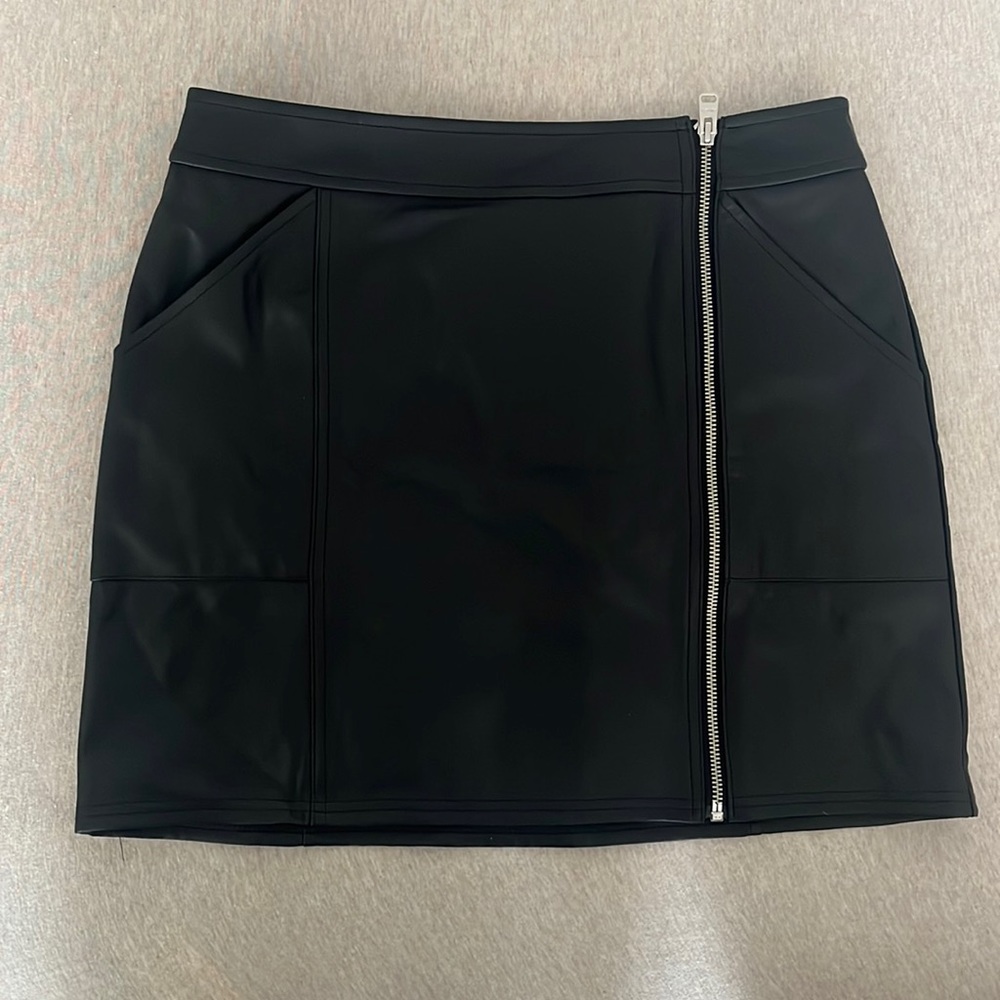 Express black faux leather mini skirt